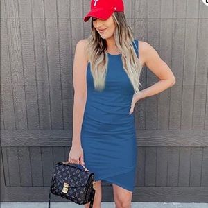 BTFBM Casual Dress Crew Neck Sleeveless Tank Bodycon Dress